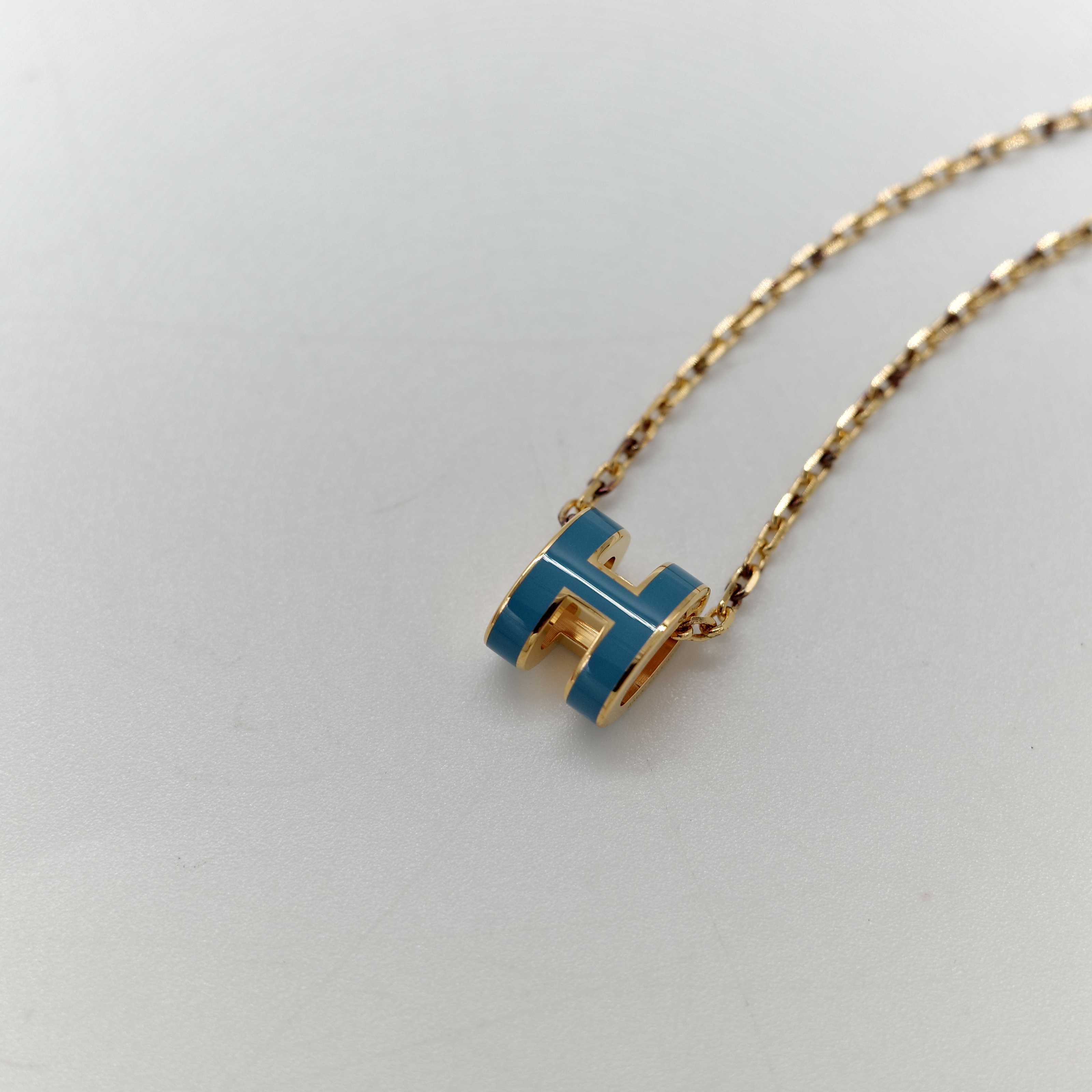 Hermès 愛馬仕 PopH mini 水妖藍 金鏈-2