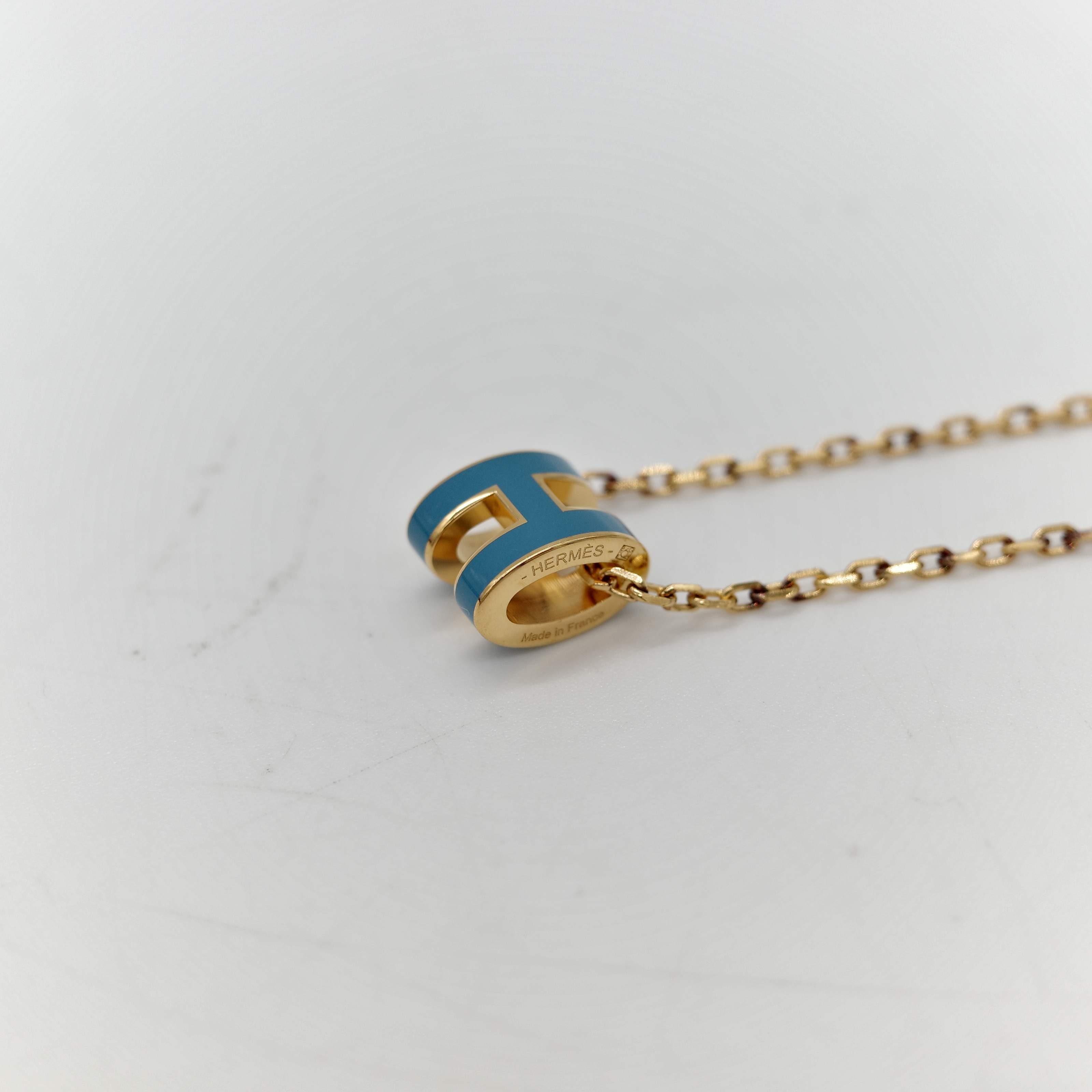 Hermès 愛馬仕 PopH mini 水妖藍 金鏈-3