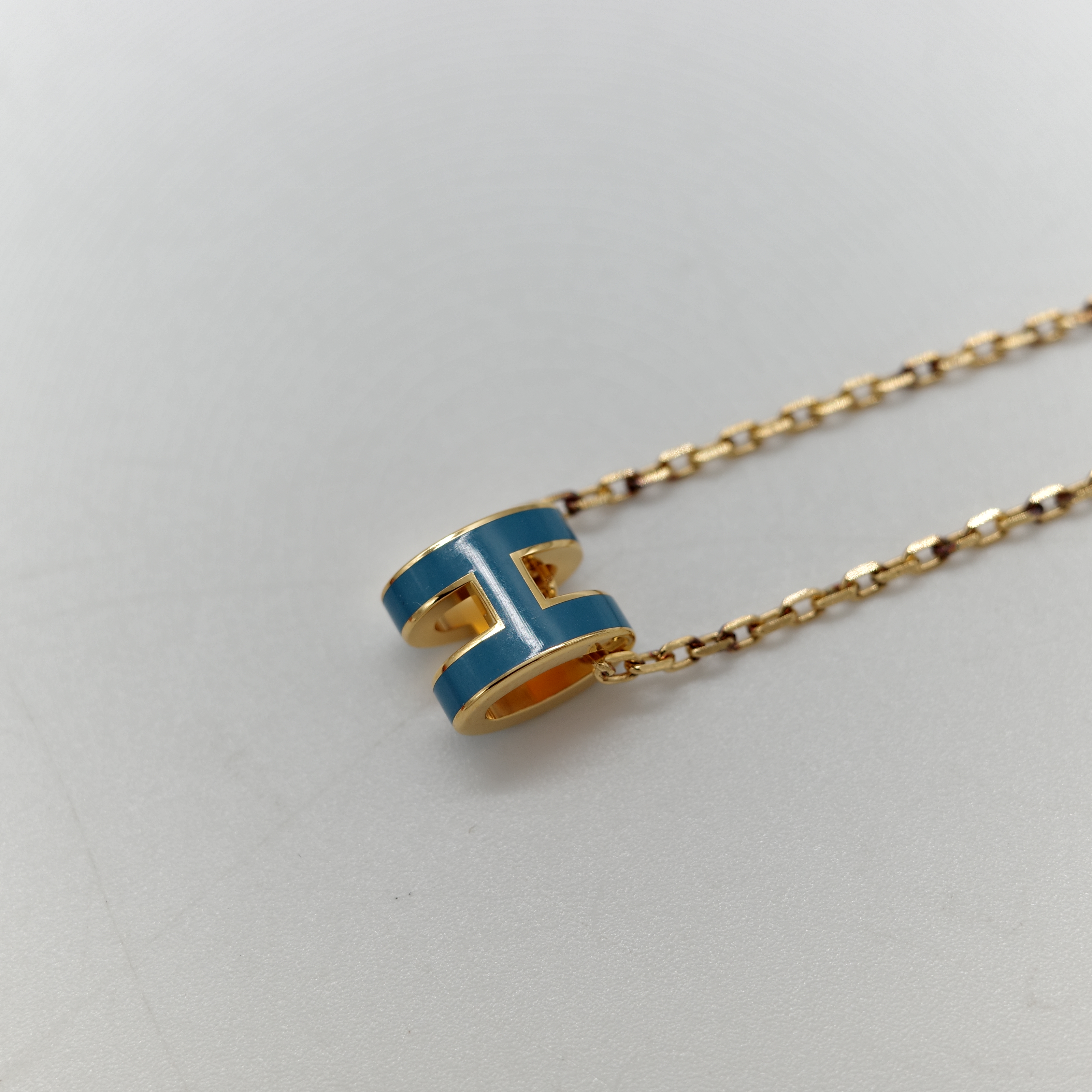 Hermès 愛馬仕 PopH mini 水妖藍 金鏈-5
