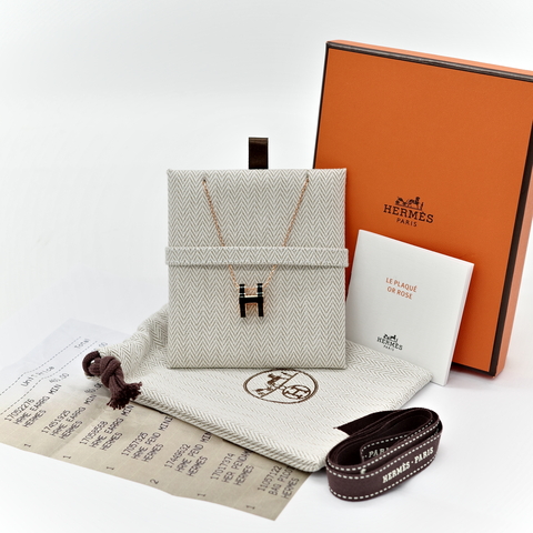 Hermès 愛馬仕 PopH 大號 黑色 金色項鍊