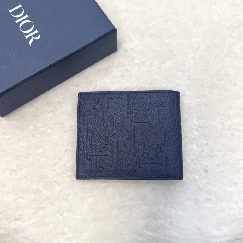 全新迪奧DIOR海軍藍Gravity牛皮對開短夾2ESBH027GLF-5