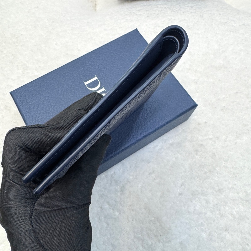 全新迪奧DIOR海軍藍Gravity牛皮對開短夾2ESBH027GLF-11