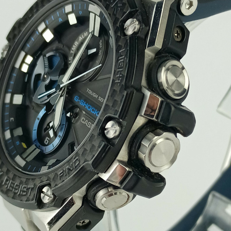 Casio G-SHOCK G-STEEL GST-B100 系列 GST-B100XA-1AJF 黑色錶盤樹脂不銹鋼碳纖維男士手錶-3