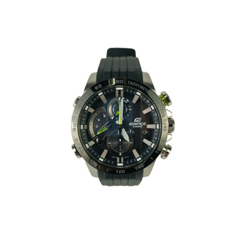 Casio Edifice EQB-800 系列 EQB-800BR-1AJF 黑色錶盤不鏽鋼 Dura-Soft 錶帶男士模擬手錶-0