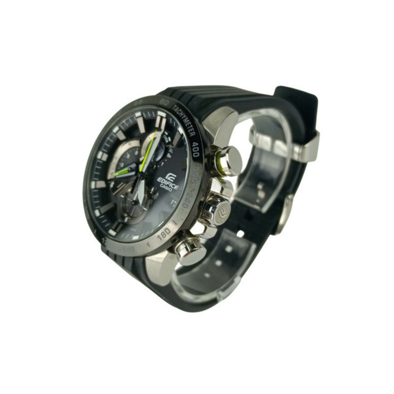 Casio Edifice EQB-800 系列 EQB-800BR-1AJF 黑色錶盤不鏽鋼 Dura-Soft 錶帶男士模擬手錶-1