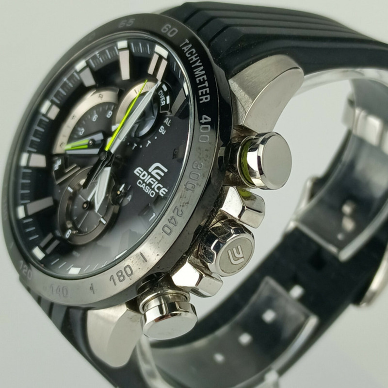Casio Edifice EQB-800 系列 EQB-800BR-1AJF 黑色錶盤不鏽鋼 Dura-Soft 錶帶男士模擬手錶-3