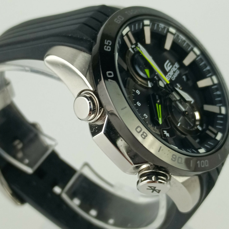 Casio Edifice EQB-800 系列 EQB-800BR-1AJF 黑色錶盤不鏽鋼 Dura-Soft 錶帶男士模擬手錶-4
