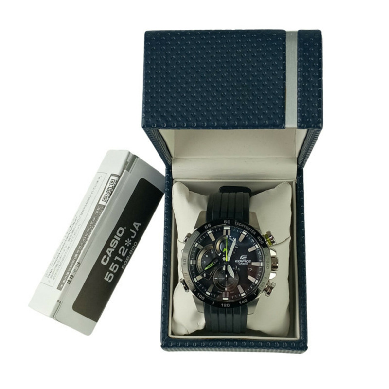 Casio Edifice EQB-800 系列 EQB-800BR-1AJF 黑色錶盤不鏽鋼 Dura-Soft 錶帶男士模擬手錶-8