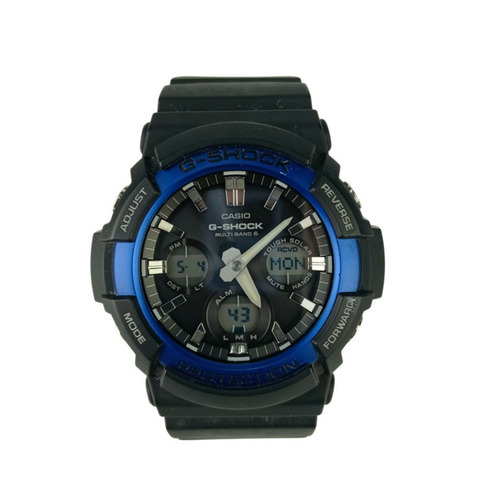 Casio G-SHOCK GAW-100 系列 GAW-100B-1A2JF 指針/數位雙顯男士手錶，黑色錶盤，樹脂/鋁合金錶殼