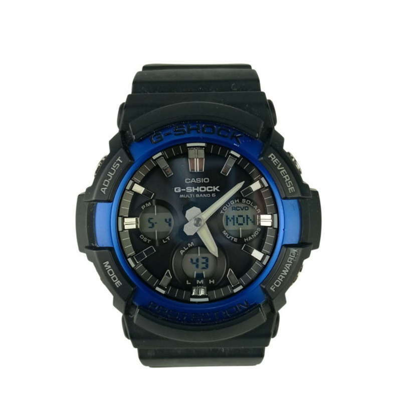Casio G-SHOCK GAW-100 系列 GAW-100B-1A2JF 指針/數位雙顯男士手錶,黑色錶盤,樹脂/鋁合金錶殼-0
