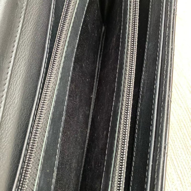 Chanel CF漆皮腋下法棍包 黑銀 24*12*1cm 98新配件塵袋-8