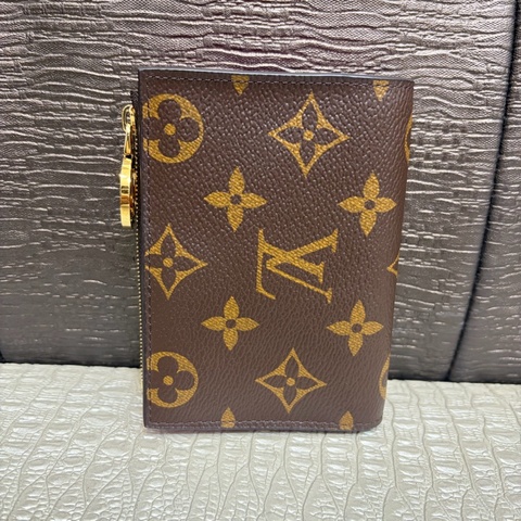 LV原花金釦Lisa6卡對釦短夾M82383