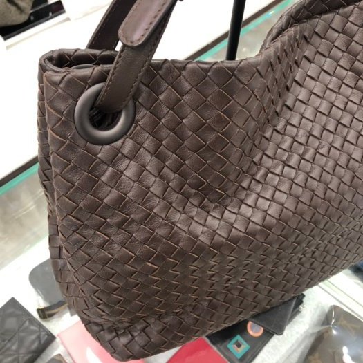 東區正精品㊣BOTTEGA VENETA BV 179320 咖啡色全皮編織手提包肩背包 RZ0774-1