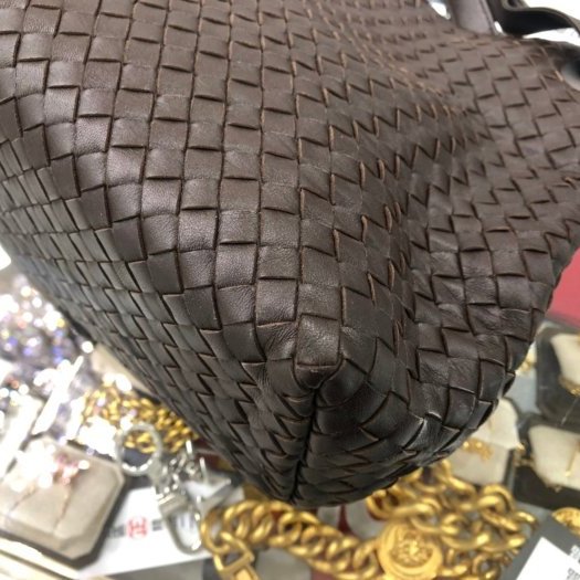 東區正精品㊣BOTTEGA VENETA BV 179320 咖啡色全皮編織手提包肩背包 RZ0774-8