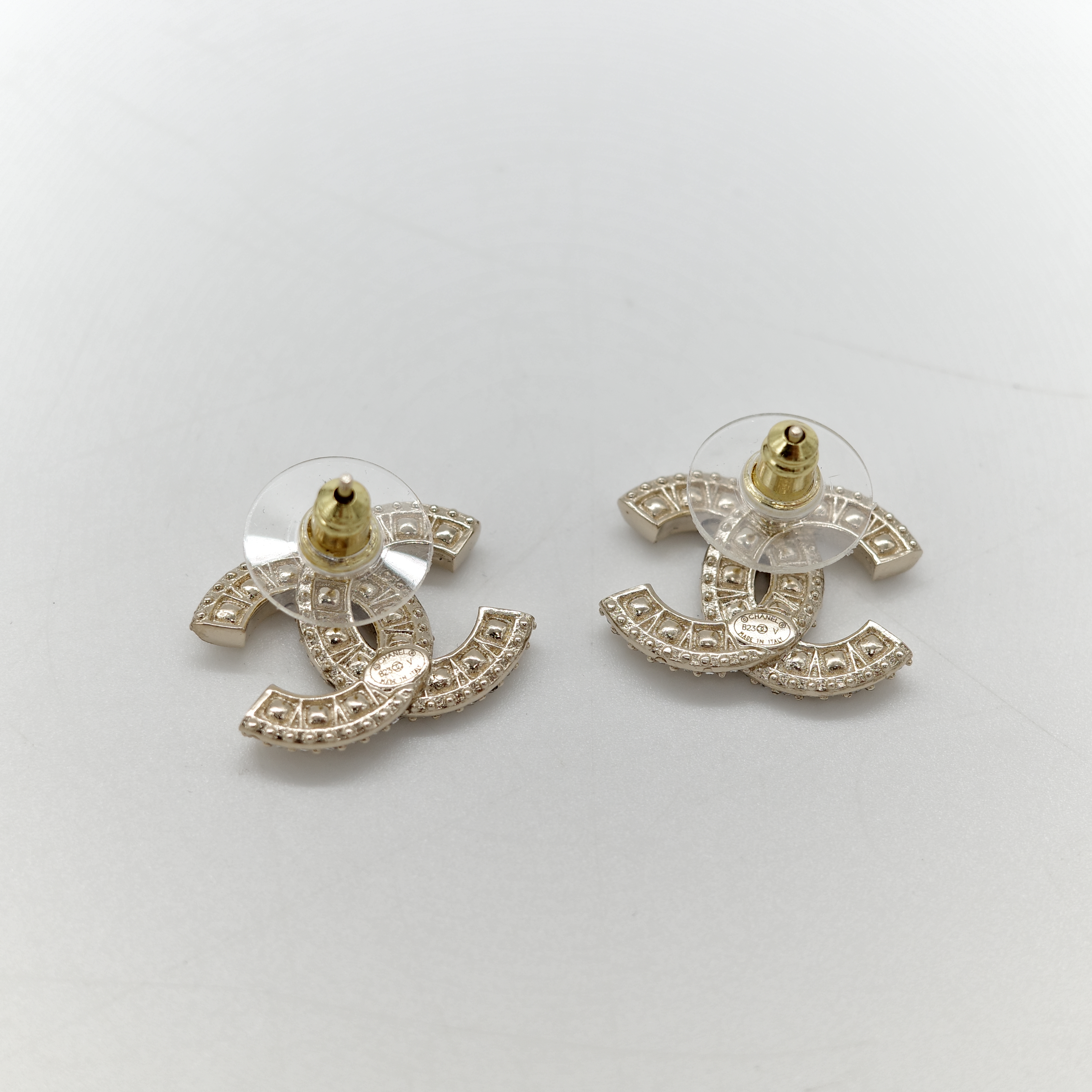 Chanel香奈兒 CC Logo鑽石 耳釘 耳環-3
