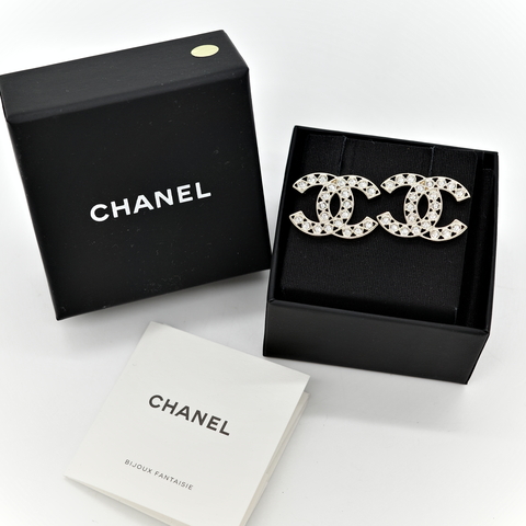 Chanel香奈兒 CC Logo 簍空 耳針 耳環