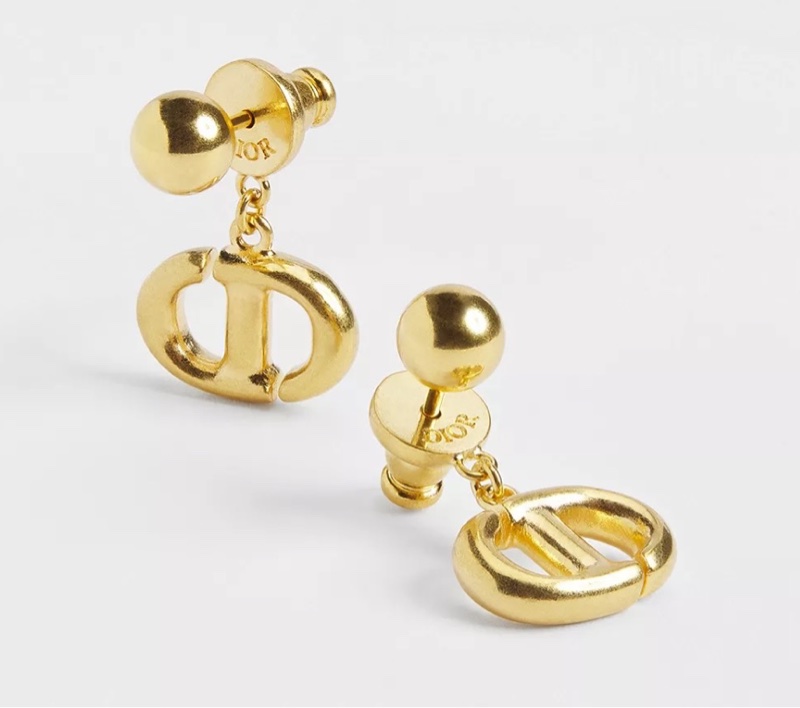 DIOR金色CD Navy 耳環-1