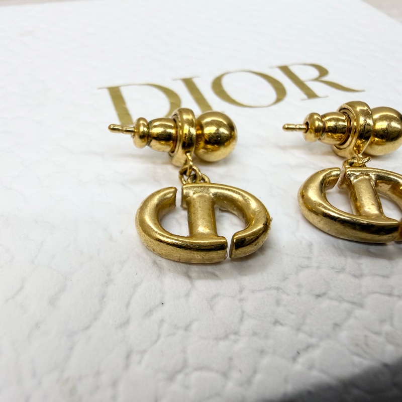 DIOR金色CD Navy 耳環-2