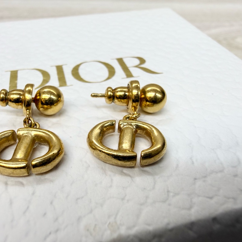 DIOR金色CD Navy 耳環-6