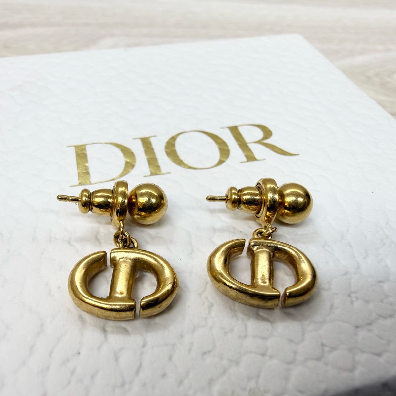 DIOR金色CD Navy 耳環-9