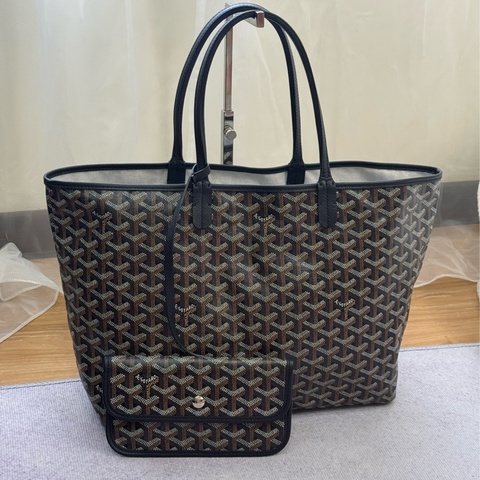 （國外購證）Goyard Saint Louis PM 黑托特包 中號 ✨附贈高級訂製內詹包