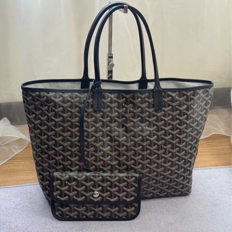 (國外購證)Goyard Saint Louis PM 黑托特包 中號 ✨附贈高級訂製內詹包-0