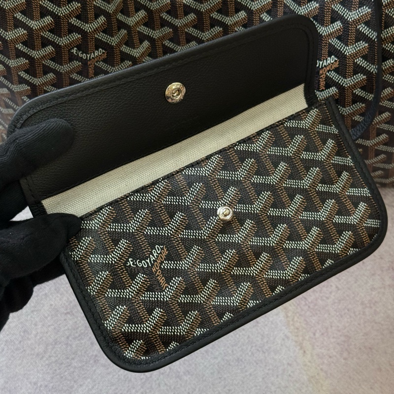 (國外購證)Goyard Saint Louis PM 黑托特包 中號 ✨附贈高級訂製內詹包-12