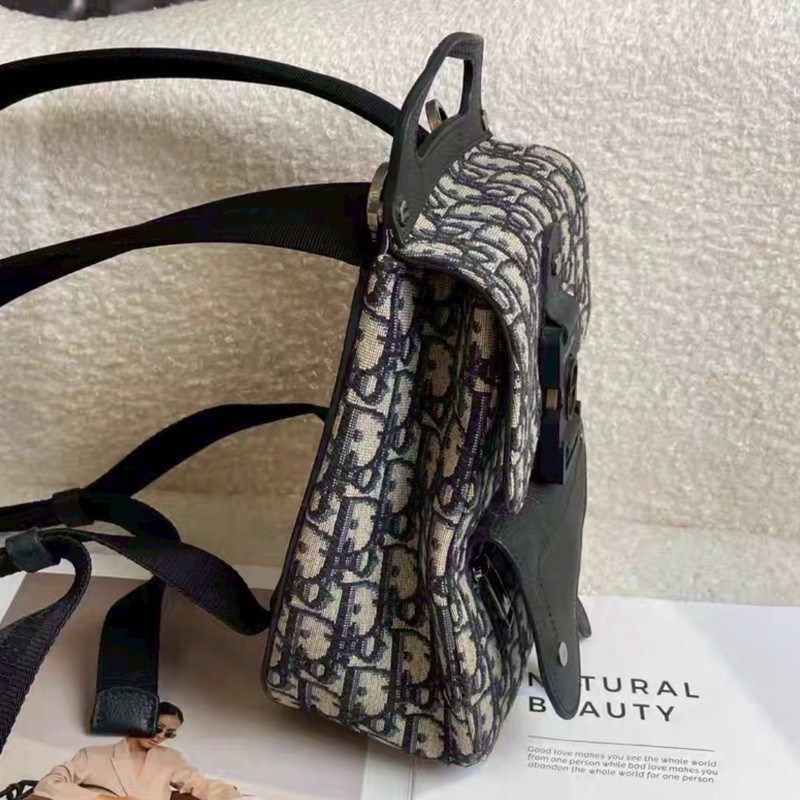 Dior迪奧Saddle帆布老花馬鞍雙肩包-12