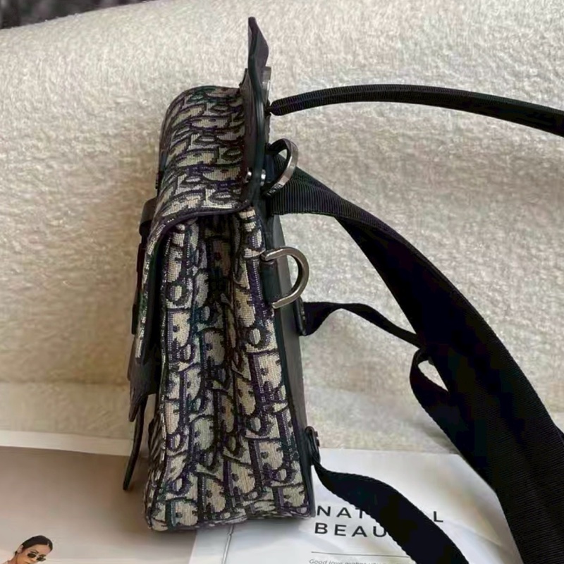 Dior迪奧Saddle帆布老花馬鞍雙肩包-13