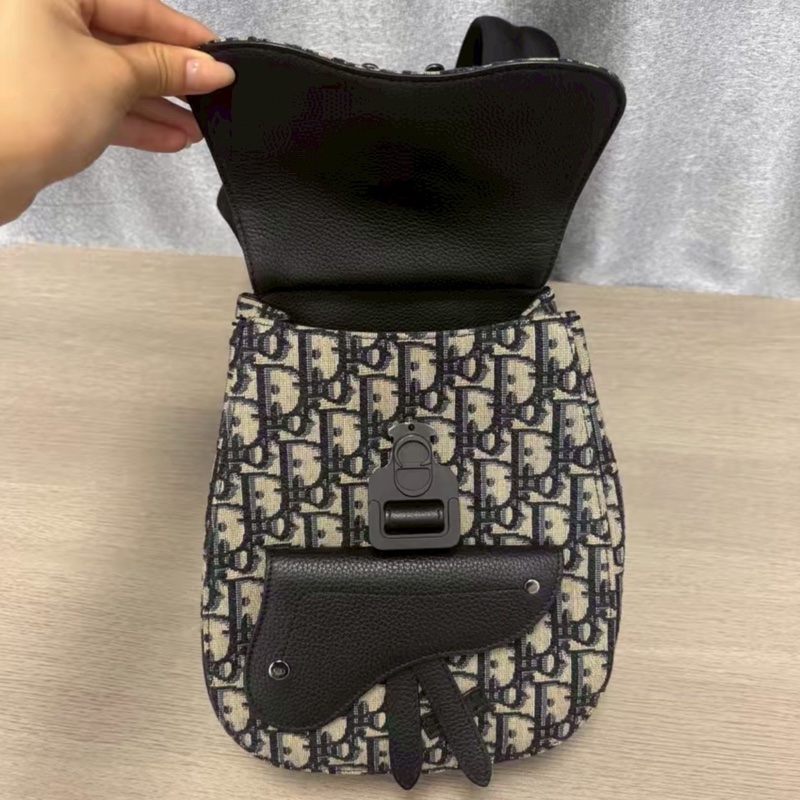 Dior迪奧Saddle帆布老花馬鞍雙肩包-17