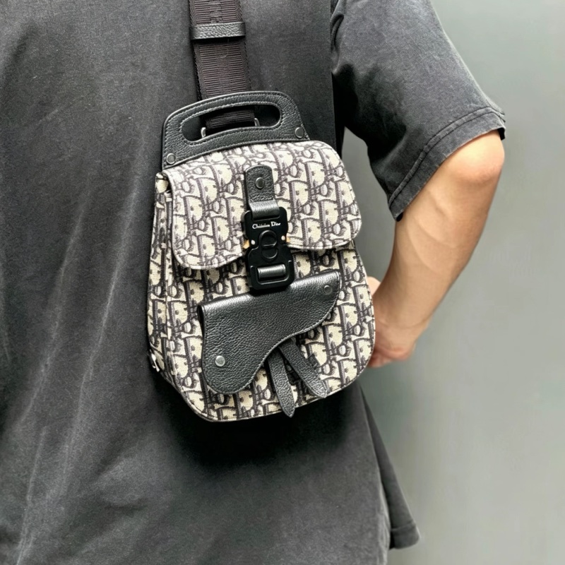 Dior迪奧Saddle帆布老花馬鞍雙肩包-25