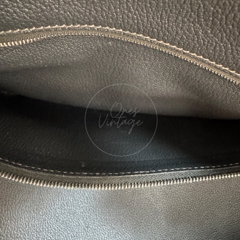 中古 Hermes 愛馬仕 Shoulder Birkin 42 Gris Graphite 石墨灰 銀色五金 印記 Stamp Square M 肩背包-20