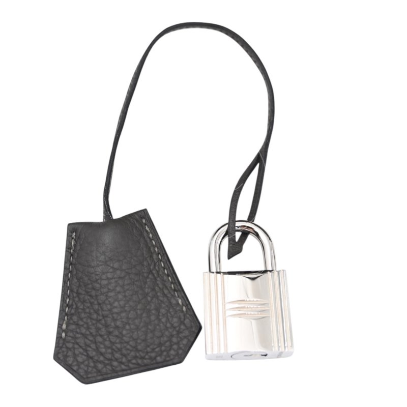 中古 Hermes 愛馬仕 Shoulder Birkin 42 Gris Graphite 石墨灰 銀色五金 印記 Stamp Square M 肩背包-24