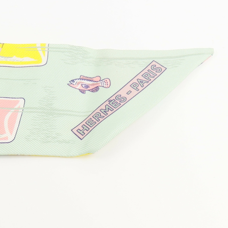 HERMES 絲質Twilly絲巾-4