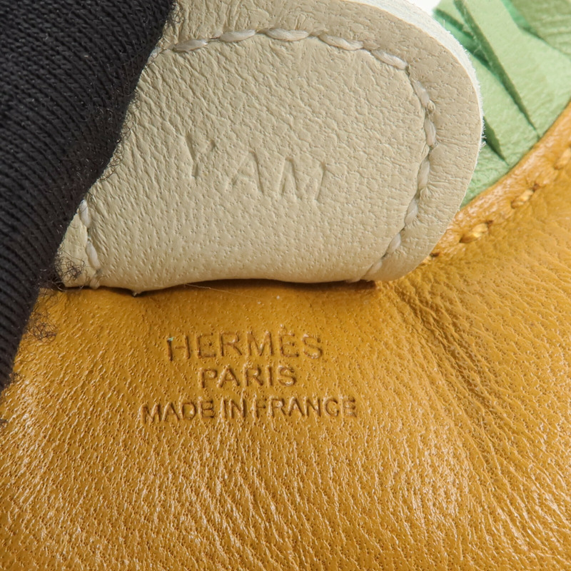 HERMES Milo皮革Rodeo PM掛飾Sesame/Criquet/Craie-4