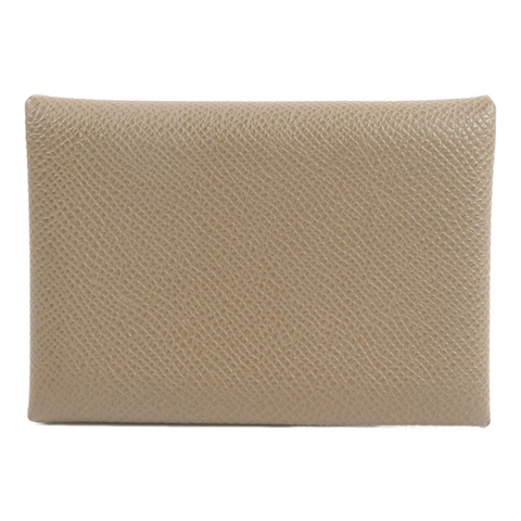 HERMES Epsom皮革Calvi Duo卡片套Etoupe