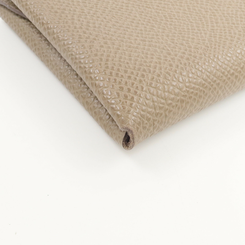 HERMES Epsom皮革Calvi Duo卡片套Etoupe-9