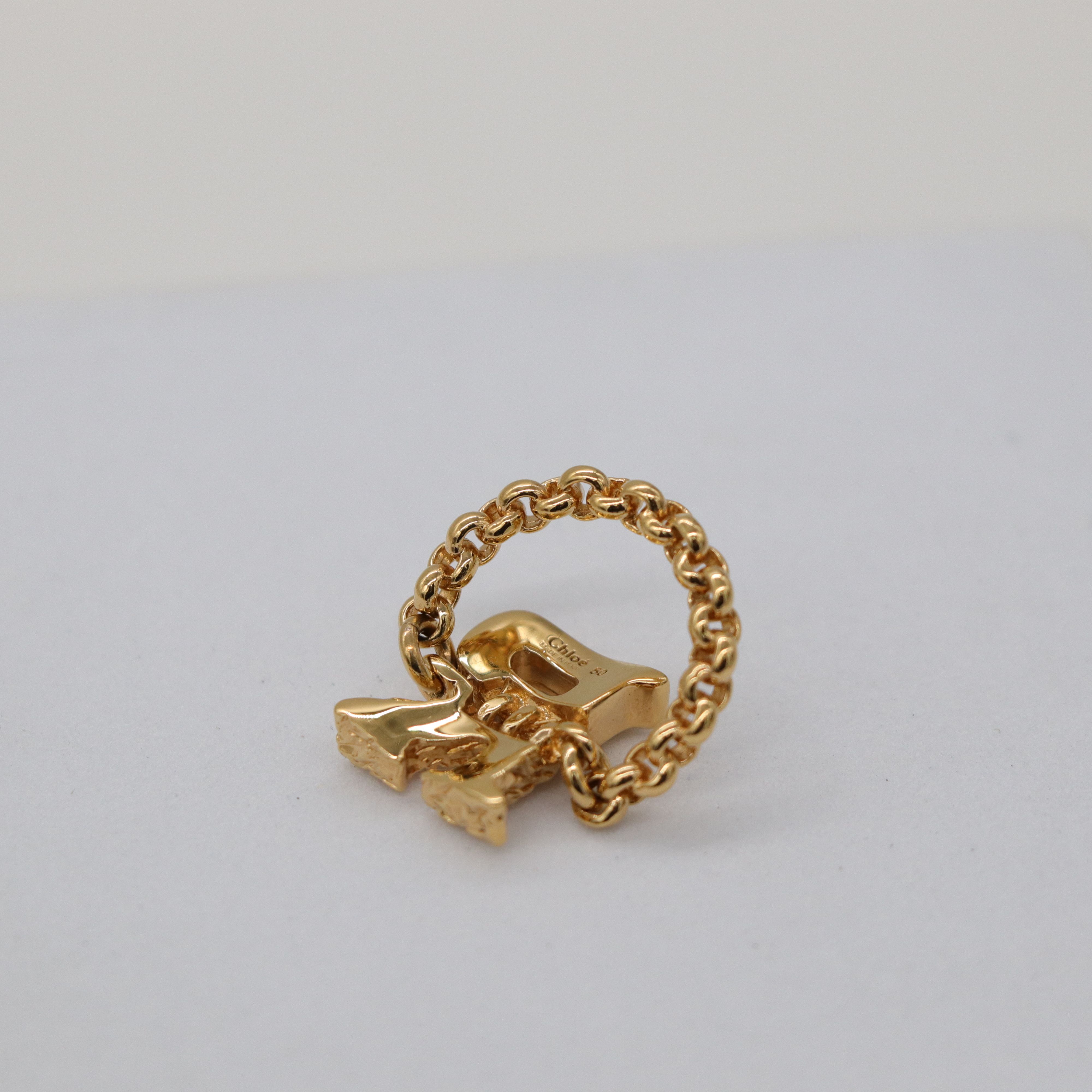 Chloe 金色R Alphabet 戒指 國際圍50-6