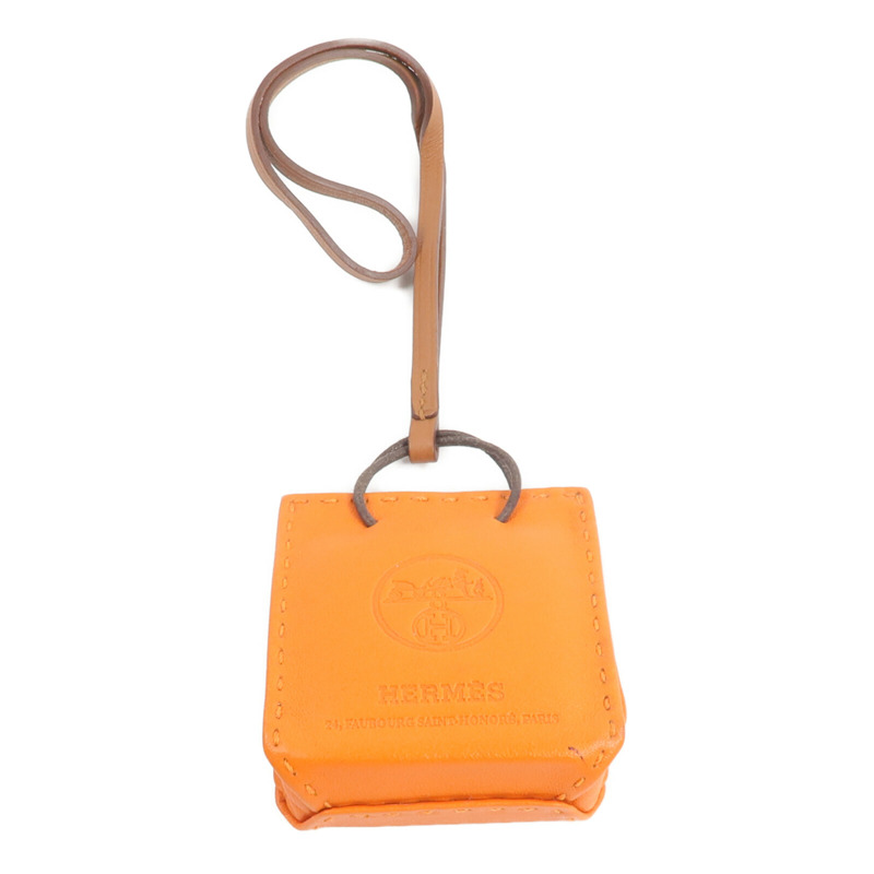 HERMES Milo皮革Sac Orange Bag Charm掛飾Orange-1