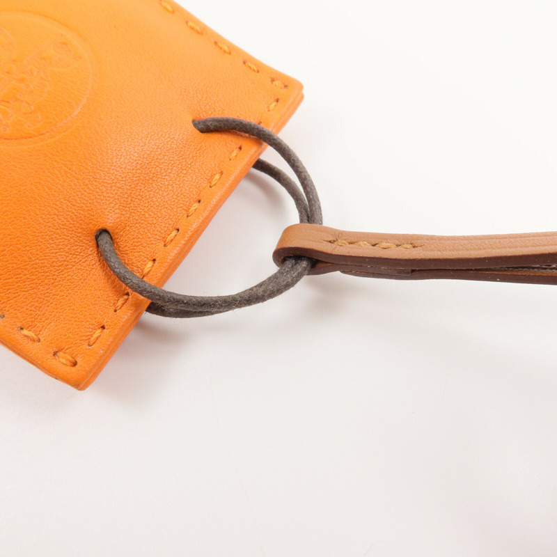 HERMES Milo皮革Sac Orange Bag Charm掛飾Orange-3