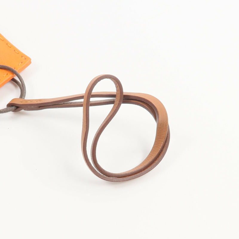 HERMES Milo皮革Sac Orange Bag Charm掛飾Orange-5