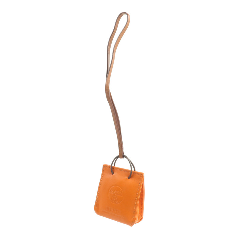 HERMES Milo皮革Sac Orange Bag Charm掛飾Orange-6