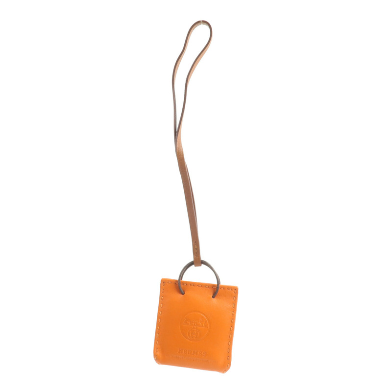 HERMES Milo皮革Sac Orange Bag Charm掛飾Orange-7