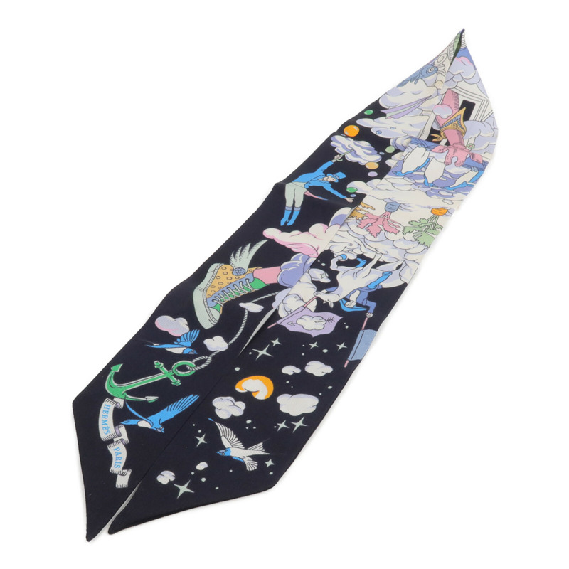 HERMES 絲質Twilly絲巾-2