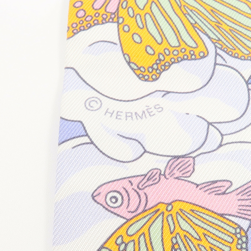 HERMES 絲質Twilly絲巾-5