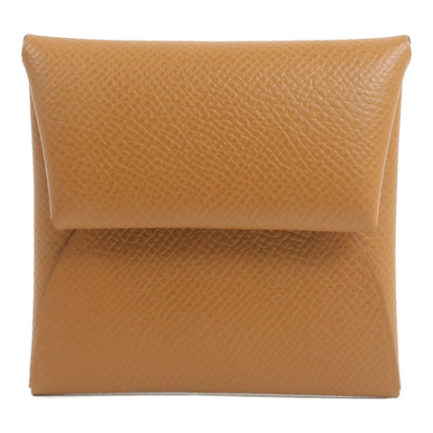 HERMES Epsom皮革Bastia零錢包Gold