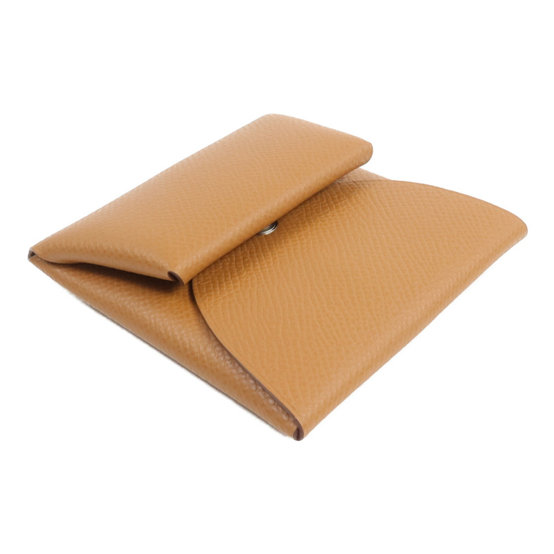 HERMES Epsom皮革Bastia零錢包Gold-3