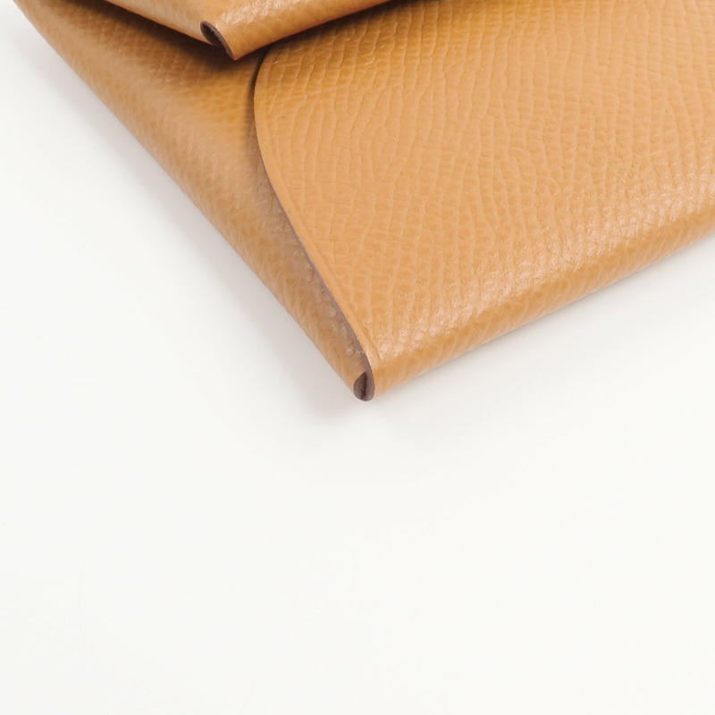 HERMES Epsom皮革Bastia零錢包Gold-7
