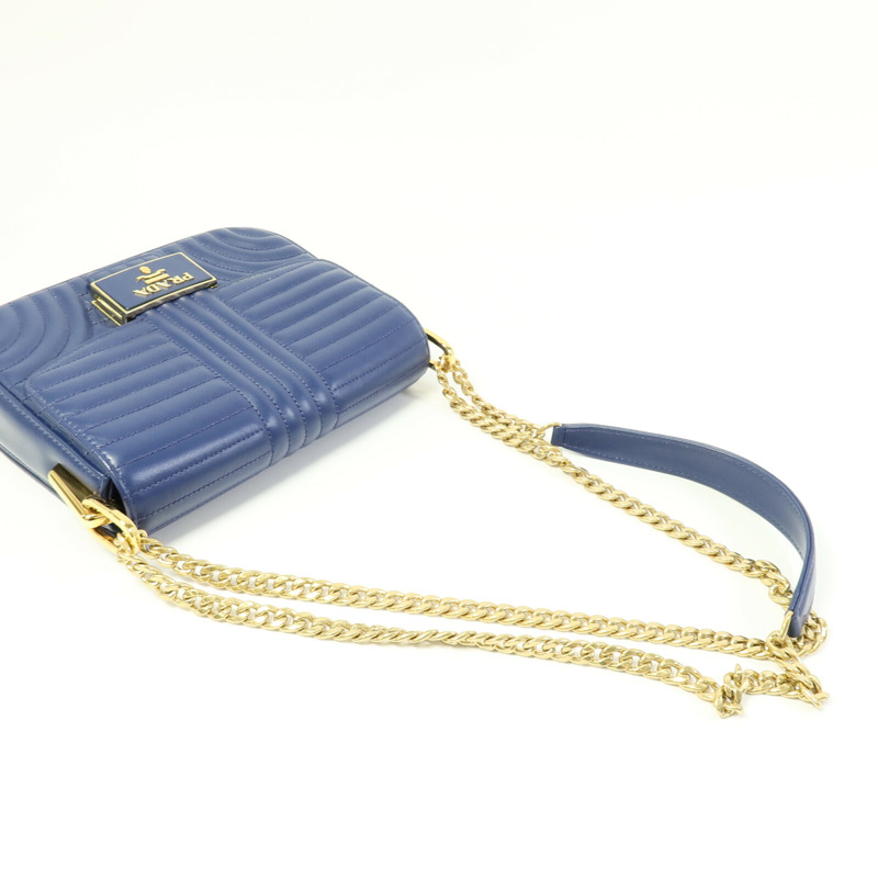 PRADA 牛皮皮革Shoulder Bag鏈帶肩背袋-9