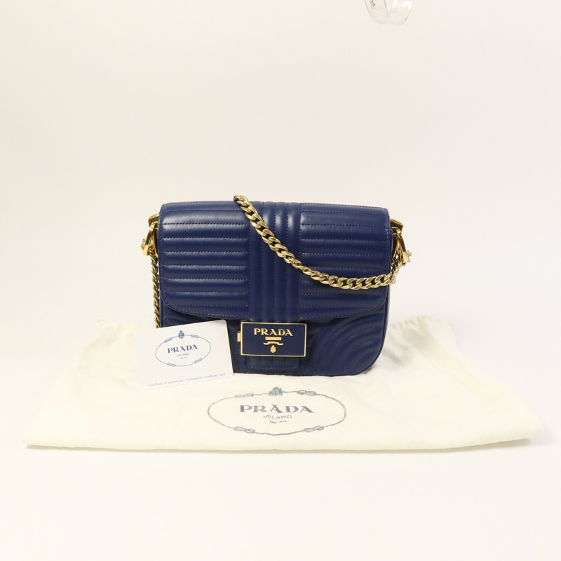 PRADA 牛皮皮革Shoulder Bag鏈帶肩背袋-10